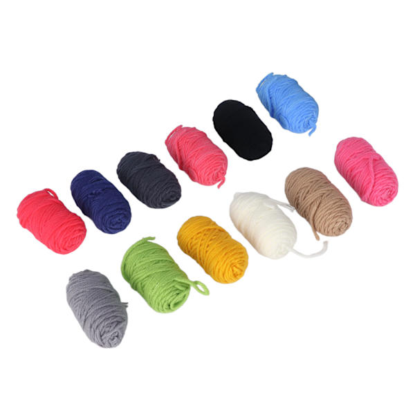 Pom Pom Maker Set: Inkluderer 4 størrelser for enkel håndverk med 12 farget garn - Ideell for DIY-prosjekter