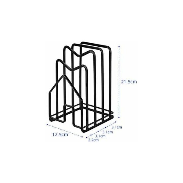 Sort multifunktions opbevaringsstativ flerlags jernskærebrætstativ grydedæksel skærebrætstativ