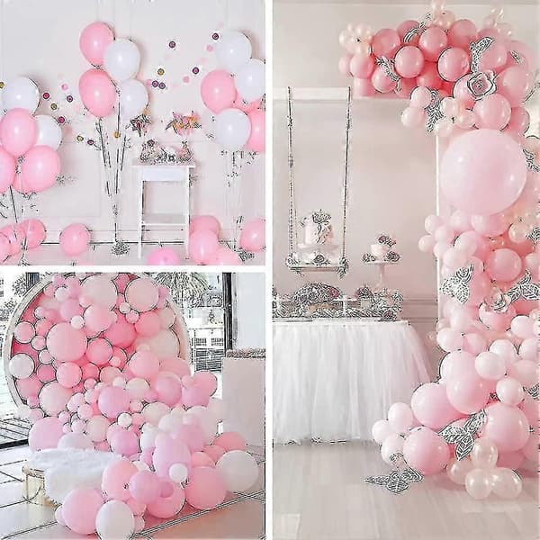 Lyserøde balloner, 100 stk. Heilwiy 10 tommer ballon pc Heilwiy af lyserøde balloner, cremefarvede balloner
