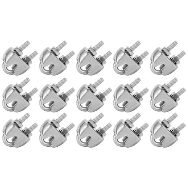 15ft 1/16 tomme M2 Rustfrit Stål Wire Kabelklemme U-Bolt Sadelmontering