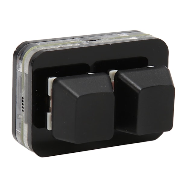 USB 2-tast Mini-tastatur Brugerdefineret RGB LED-baggrundsbelysning Makroprogrammeringstastatur til Windows til OS X til Linux Sort