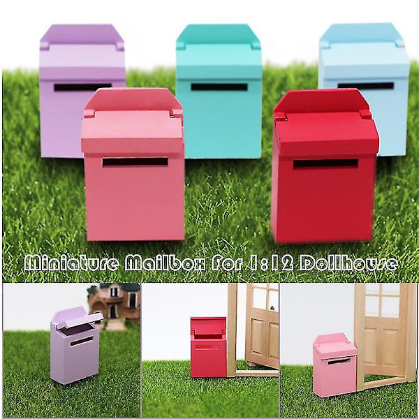 1:12 Fargepostkasse for miniatyrmøbeldukke 3 stk, rosa