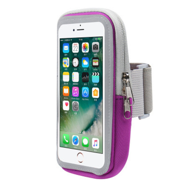 Outdoor Fitness Løbetaske Touch Screen Arm Håndledstaske Purple 6.5 inch universal