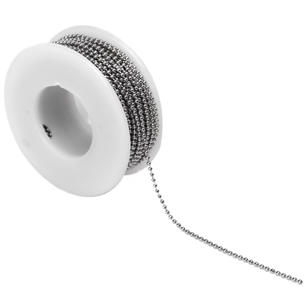 Klippbar kulkedja i rostfritt 304-stål - Silver Bead Chain med spänne för DIY-halsbandstillverkning - Perfekt för gränsöverskridande operationer