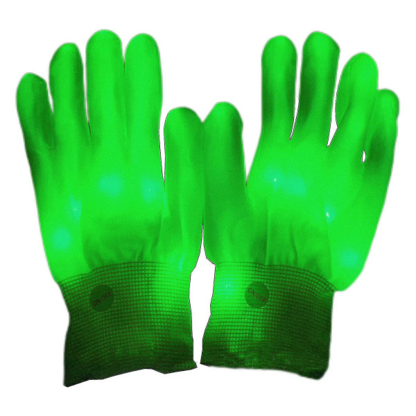 Led Blinkende hansker Glød 7 Modi Lyser Fingerbelysning Dans Rave Party Kids Green