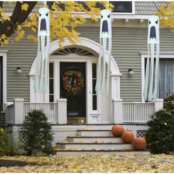 2-delt sæt Halloween Windsock Flag Dekoration Halloween Windsock Flag Windsock Decoration Pendant,