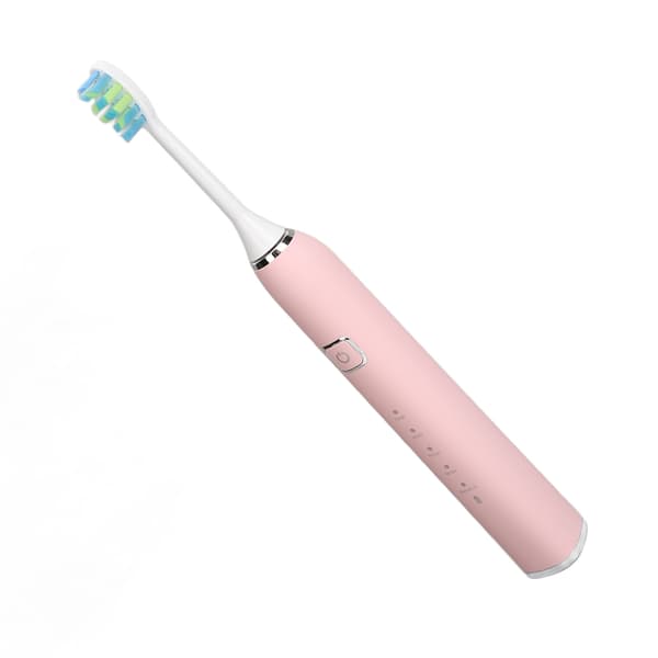 Smart elektrisk tannbørste 5 moduser IPX7 vanntett 1200mAh ladebase reisehode rosa