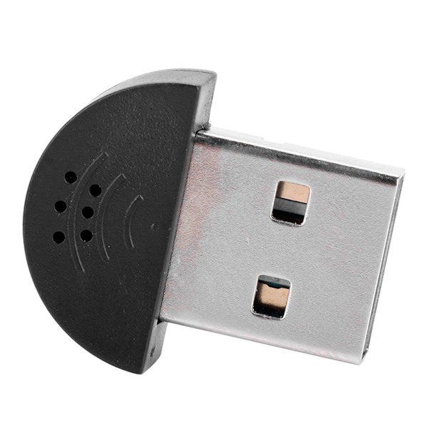 Bærbar USB Mini Studio Mikrofon med Lydoptagelsesadapter til PC Black