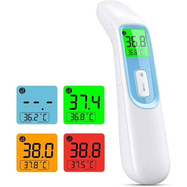 Panntermometer, medicinsk panntermometer med feberlarm, LCD-display, minnesfunktion, baby, barn, vuxen