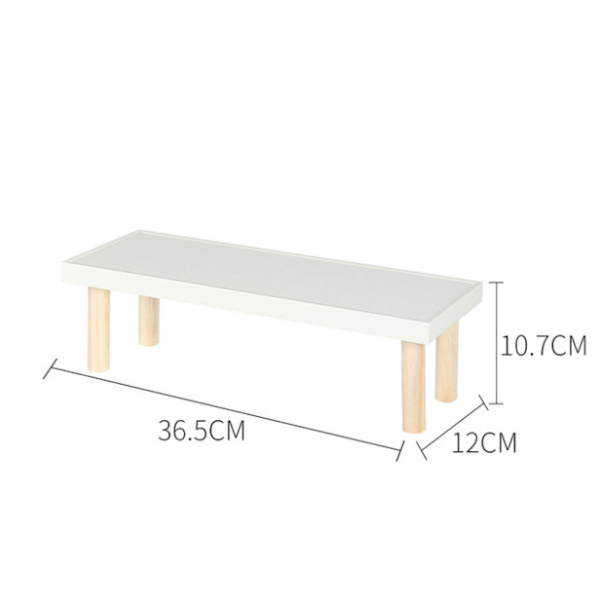 Desktop Flower Stand Hylla, Skrivbordshylla, Fönsterförvaring Trähylla (stor rektangulär 36,5*12*10,7cm)