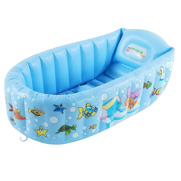 Svømmebasseng oppblåsbart sammenleggbart basseng for barn (blå)