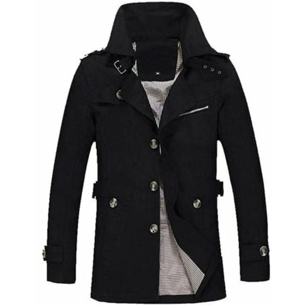 Ny herrefrakke Vinter Parka Varmjakke Klassisk Casual Frakke Trench Outwear Slank Lang Trench Buttons Frakker Jakke Slim Fi