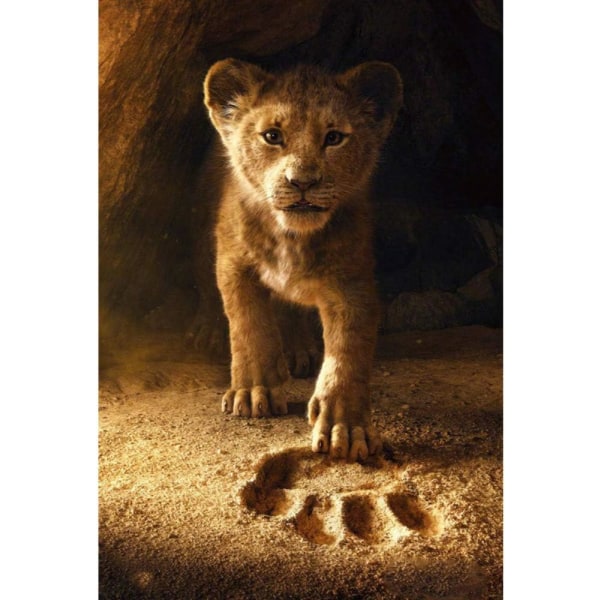 Tegneserie The Lion King Full Drill Rund Diamantbroderi 3D-maleri Korssting Mote Diamond Mosaic Pictures - 40 * 50 cm,