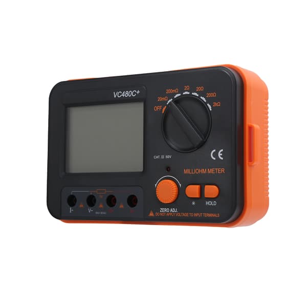 VC480C Digital Milliohmmeter 6 Gear 4 Wire DC Low Resistance Tester