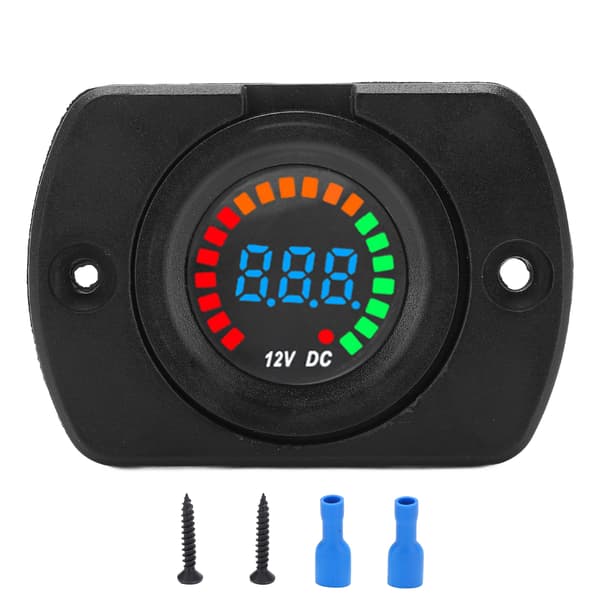 Bilvoltmeter LED Digitalt Display Spenningsmåler Vanntett Universal Lastebiler Busser Skip Yachter DC 12V