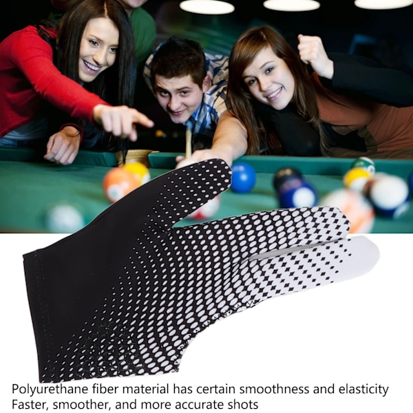 Universal Billardhandske: Elastisk, Præcis, Sensitiv Kontrol, Anti-Slip til 3-Finger Pool Kø Brug