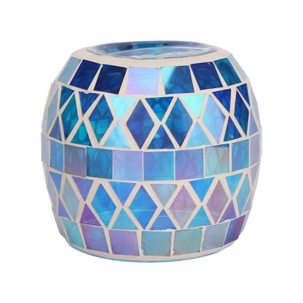 HT Lila Blå Mosaik Glas Ljusstake: En Romantisk DIY Doftljuskopp Tealight Stativ för Vardagsrum