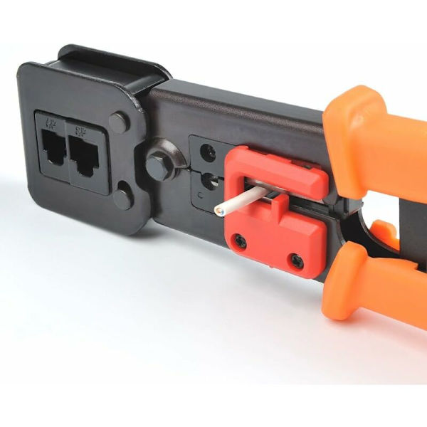 RJ45 krympeverktøy for RJ11/RJ12 nettverks- og telefonkabler - 3-i-1 modulært telekompresseverktøy nettverkskabeltang