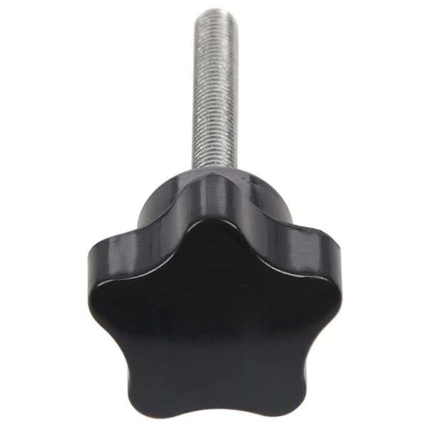 6 stk. M6 x 50 mm låsende stjerneformet plasthode hangjengeknottgrep