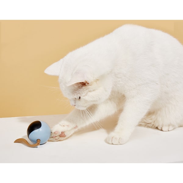 Magic Ball Automatisk Smart Electric Cat Toy Self-hey Rolig Cat Ball för att lindra tristess och bett LED-ljus (blå dimma)
