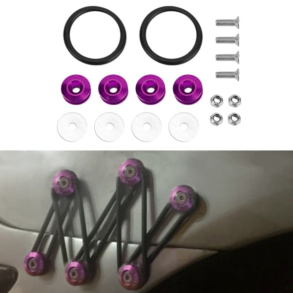 Fargerike hurtigfester av gummiringer for bilfanger Trunk Mud Guard Lock (lilla)