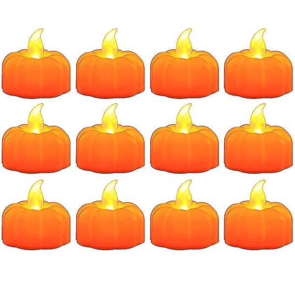 Halloween simulering LED gresskar elektronisk stearinlys C