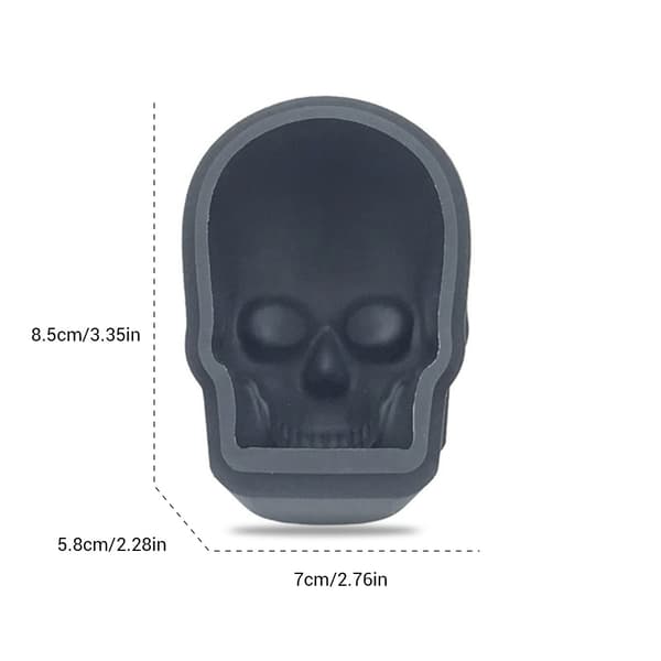 3D Skeletthuvud Isbitsform i Silikon med Trattar Skeletthuvudform