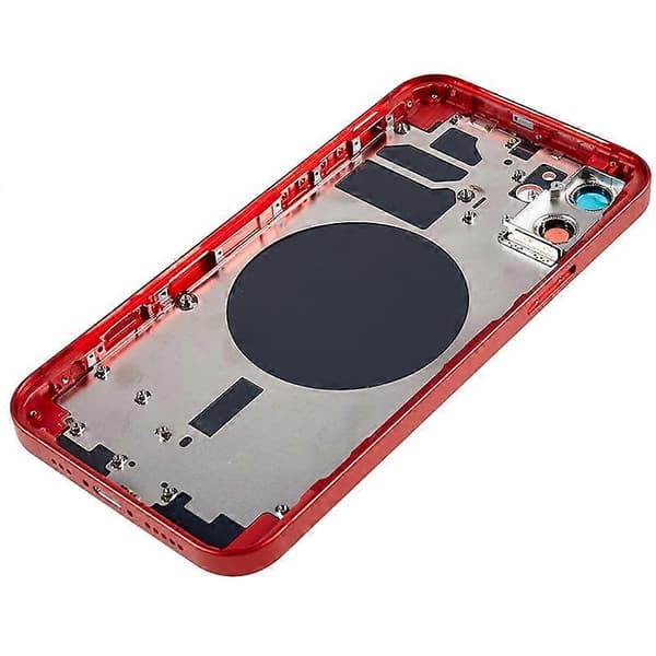For iPhone 12 6,1 tommer bakre batterideksel+midtre ramme+sideknapper reservedel Multicolor Red