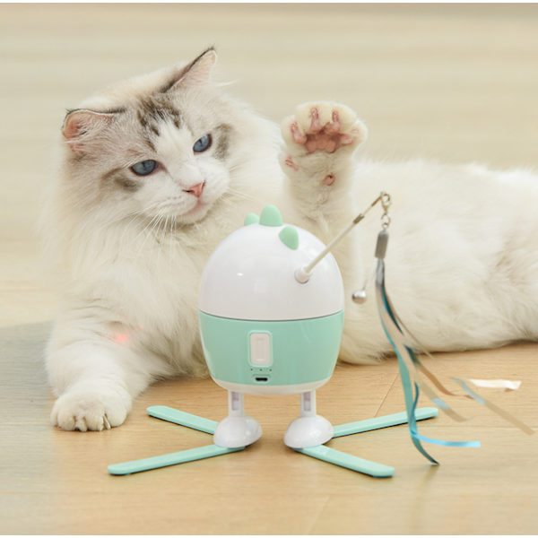 Laser katteleke, usb fjær laser katt, infrarød elektrisk katteleke (blå),