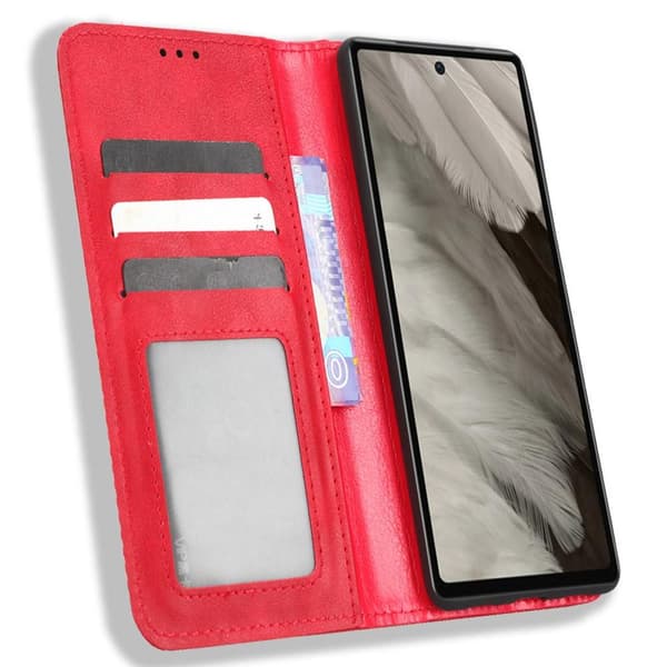 Google Pixel 7a Plånboksfodral Exklusivt Röd[ht] Röd red