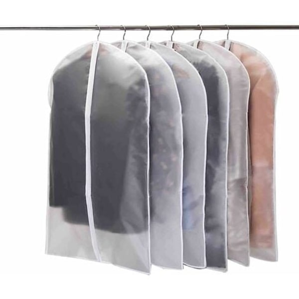 Plaggstrekk, støvtett støvtett møllfuktighet, halvgjennomsiktig glidelåsbeskyttelsestrekk for skjortedresser/frakker, 6 stk.