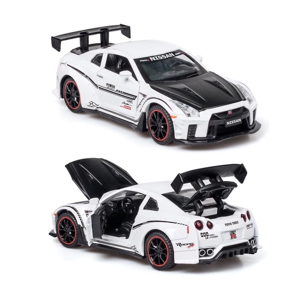 Nissan Gtr R35 bilmodell med lys & öppningsbar dörr musikal Red