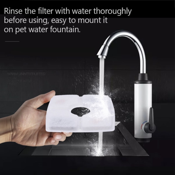 (6 stk firkantet filterelement) kjæledyr vanndispenser filterelement filter bomull