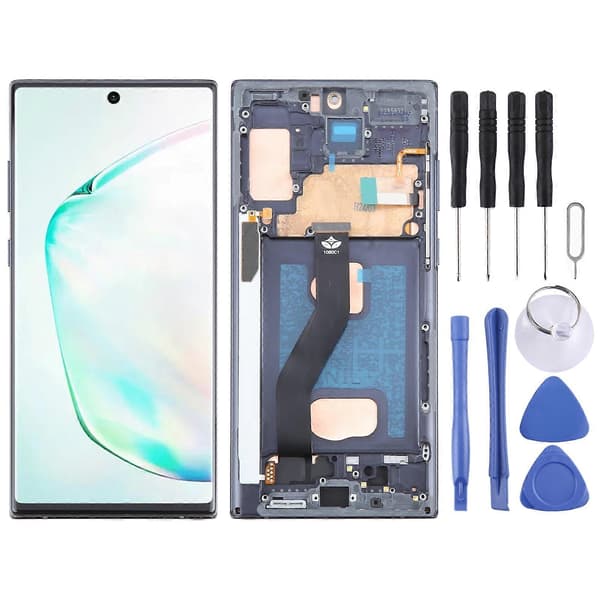 För Samsung Galaxy Note10+ SM-N975F TFT Material LCD-skärm Digitizer Komplett Montering med Ram, Stöder Inte Fingeravtrycksidentifiering (Svart) Svart