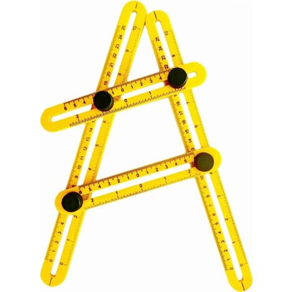 Flervinklet måleværktøj, fleksibel lineal til præcis måling, gul