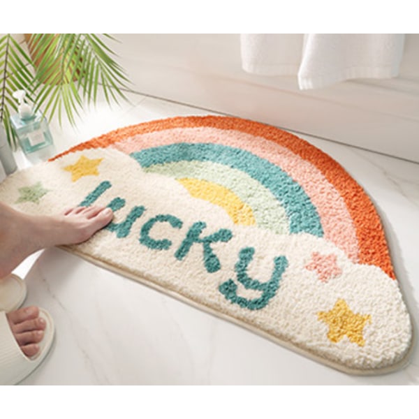 Lucky Rainbow Semicircle House Entrance Gulvmåtte 45*75cm,