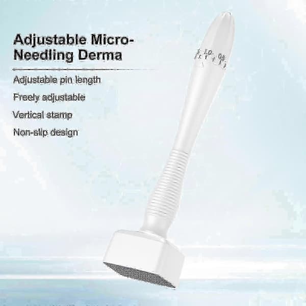 Justerbar Micro-Needling Derma Stamp Roller Hudvårdsverktyg för Ansikte Hår Skägg - L