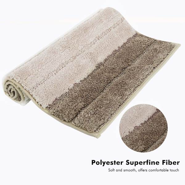 Mikrofiber-bademåtte, blød, skridsikker dørmåtte, stilfulde stribede Shaggy-bademåtter til badeværelse 43x60 cm - (Gradient Brown),