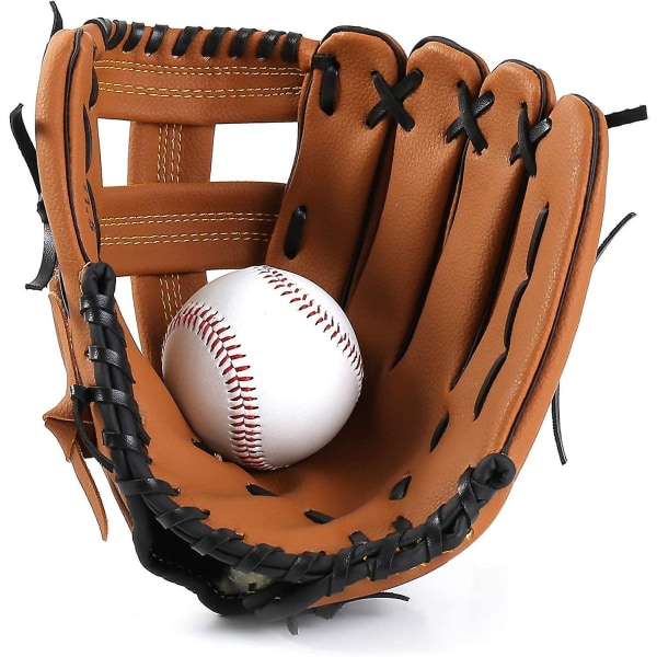 Outfield-handskar Baseballhandske Softbollshandskar Vuxen- och ungdomshandskar Storlek 12,5 tum Vantar, bruna orange 11.5 inches