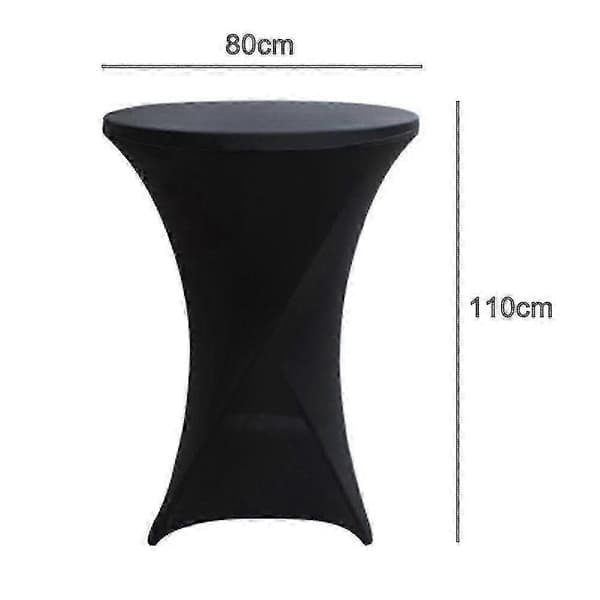 Round Stretch Tablecloth for Events, Spandex Black 80x110cm Black