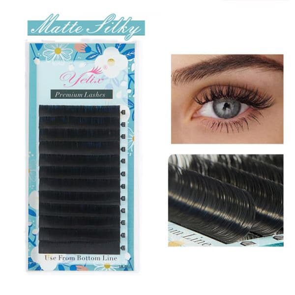 12-pak elegante silkefalske øyevipper[ht] D0.07 14mm