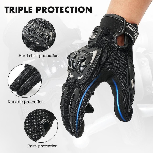 Handske Motorcykel Mænd Guantes Moto Gant Touch Screen Åndbar Motorcykel Racing Ridning Cykel Beskyttelseshandsker Summer Xinda blue M