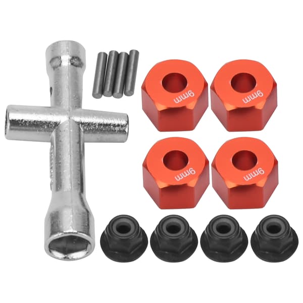12mm Hex Adapter 9mm Tjock M4 Fläns Låsmutter Kryssnyckel Set för 1 10 RC Bil