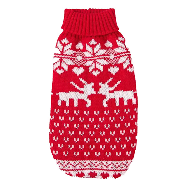 Hunde Tøj Lille og Mellem Størrelse Jule Håndstrikket Trøjer Christmas red