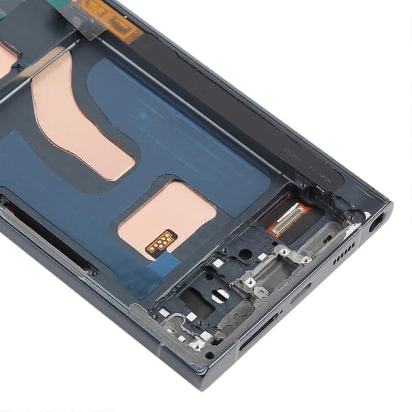 För Samsung Galaxy S22 Ultra SM-S908B 6,72 tums TFT LCD-skärm Digitizer komplett montering med ram, stöder inte fingeravtrycksidentifiering Grön