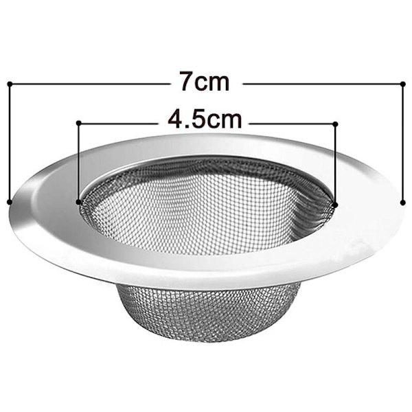 2 stk lille mesh rustfrit stål køkkenvask si Anti skrald hår tilstopning filter Holdbart