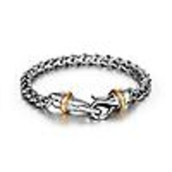 21,5 cm lang ny hip-hop cool herrearmbånd Titanium stål guldbelagt moderigtigt twist armbånd