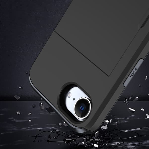 iPhone 16e Armor Kortholder Deksel - Svart Svart black