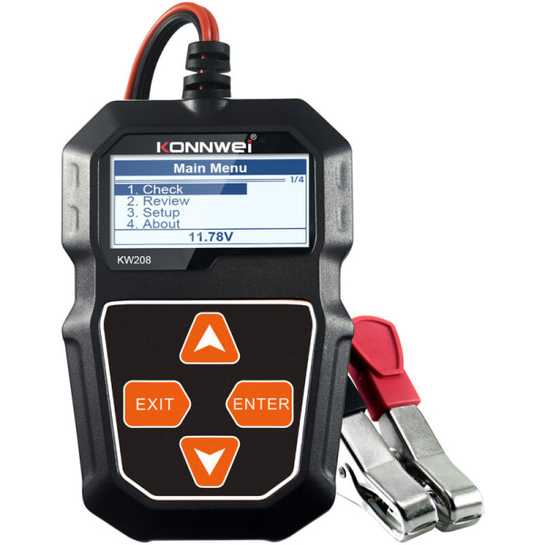 KW208 12V bilbatteritester, 100-2000 CCA belastningstester Automotive Generator Tester Digital bilbatterianalysator Chargi