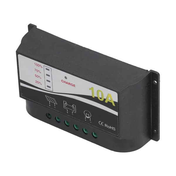 Slitesterk ABS Solar Charge Controller Regulator 12V 24V Solcellepanel Lader